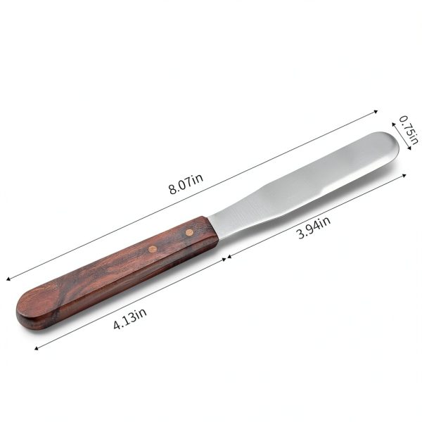 Annhua Dental Alginate Spatula Wooden Handle Stainless Steel Blade-1