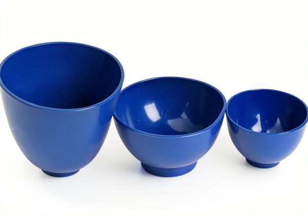 3Pcs Flexible Rubber Mixing Bowls,Dental Rubber Plastic Spatulas for Alginate and Plaster Materials-1