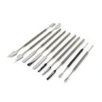 Dental Cement and Wax Spatula Cynamed 10‑Piece Steel Set with Grip-0