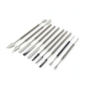 Dental Cement and Wax Spatula Cynamed 10‑Piece Steel Set with Grip-0