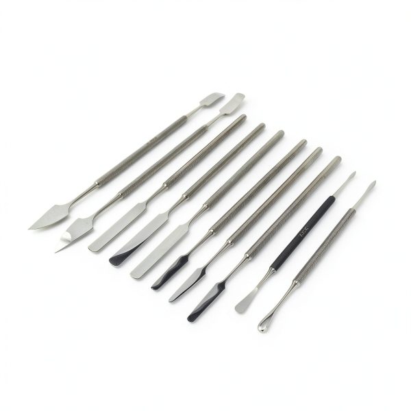 Dental Cement and Wax Spatula Cynamed 10‑Piece Steel Set with Grip-0
