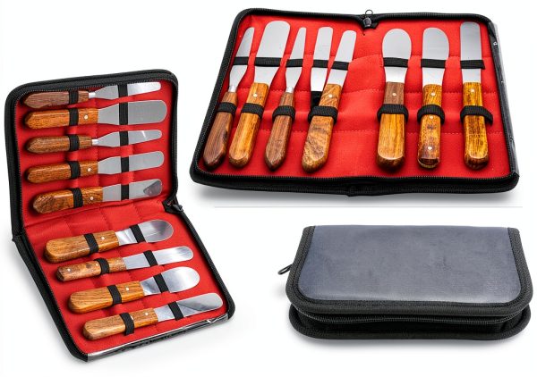German Grade Stainless Steel Dental Instruments Set 9 Wooden Handles-0